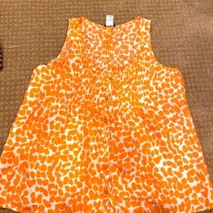 EUC M J.Crew Orange and White Top
